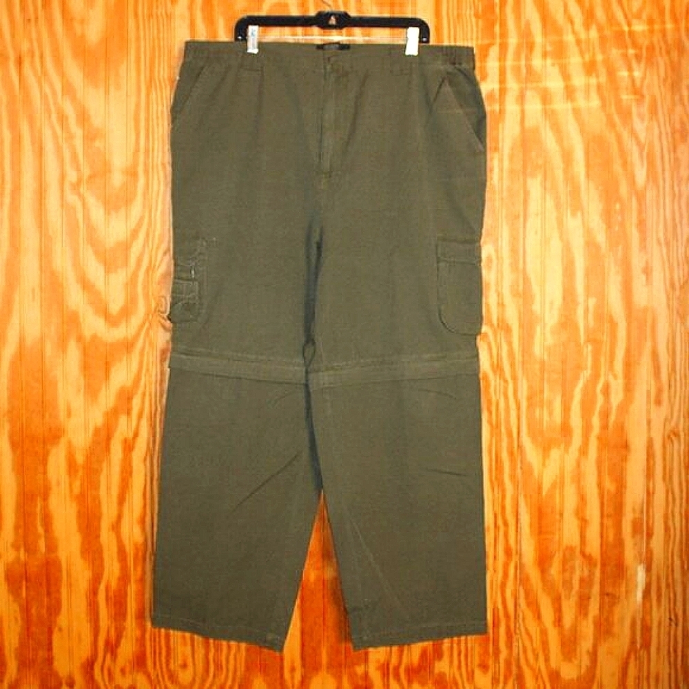 RedHead Convertible Cargo Pants/Shorts - Olive Green - Size 42x30